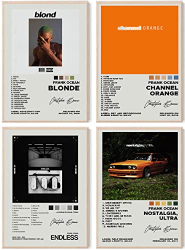 ASTRDECOR Frank Ocean Album Cover Signed Limited Poster Set of 4, Rapper Music Poster Kanye Album Cover Poster for Room Aesthetic, Mädchen Room Decor (20.3x25.4 cm, ungerahmt) von ASTRDECOR