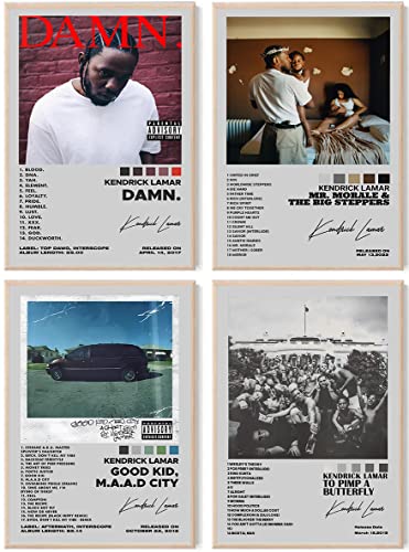 ASTRDECOR Kendrick Lamar Album Cover signierte limitierte Poster 4er Set, Rapper Music Poster Kendrick Album Cover Poster für Raum Ästhetik, Mädchen Zimmer Dekor (20.3x25.4 cm, ungerahmt) von ASTRDECOR