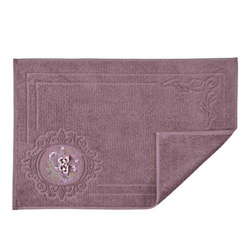 ASTREA TEXTILES Badematte – Badteppich für Badezimmer – Bodenteppich aus 100 % Baumwolle – Waschbarer Duschteppich (Pflaume) von ASTREA TEXTILES