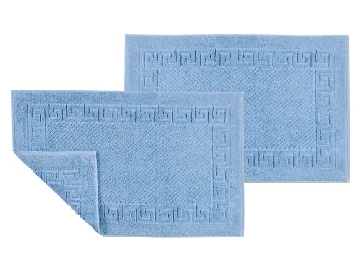 ASTREA TEXTILES Badezimmerteppich – Bodenmatte aus 100 % Baumwolle – Toilettenwäsche (2 Stück) (hellblau) von ASTREA TEXTILES