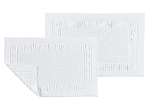 ASTREA TEXTILES Badezimmerteppich – Bodenmatte aus 100 % Baumwolle – Waschlappen (2 Stück) (weiß) von ASTREA TEXTILES