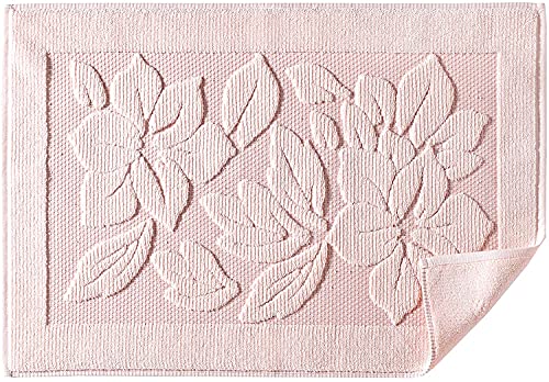 Badteppich für Badezimmerboden - Teppich 100% Baumwolle - Als Badteppich - Waschbarer Badteppich (Rose) von Astrea Textiles