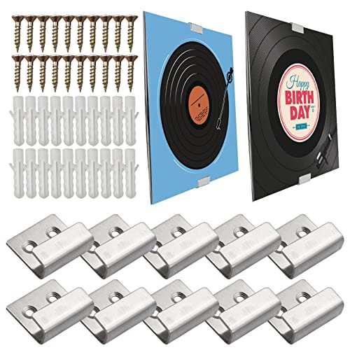 ASTRL Schallplattenhalter Wandhalterung, Edelstahl Schallplattenregal – Album Schallplatten-Wand-Organizer für LPs, Schallplatten-Display-Rahmen, schwebende Wanddekoration von ASTRL