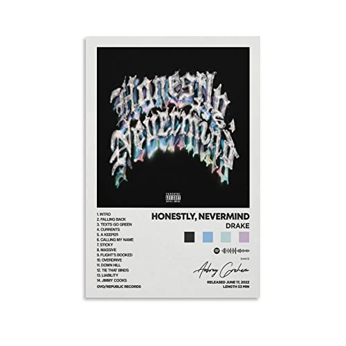 Drake – Honestly, Nevermind Albumcover Leinwand Poster für Zimmer ästhetisches Geschenk Rahmen: 30 x 45 cm von ASTRL