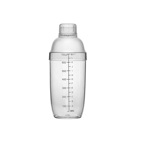 700 ml transparenter Cocktail-Shaker aus Kunststoff, abnehmbare Milchtee-Mixbecher mit Messskala für professionelle Barkeeper, Anfänger, Hausbars von ASTRQLE