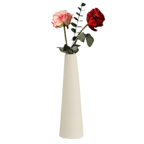 Minimalistische Keramik-Knospenvase, kleine Knospenvase, handgefertigt, schlanke Blumenvase, Mini-dekorative Blumenvase, Flasche für Tischdekoration, Zuhause, Hochzeit, Party, Dekorationen (Beige) von ASTRQLE