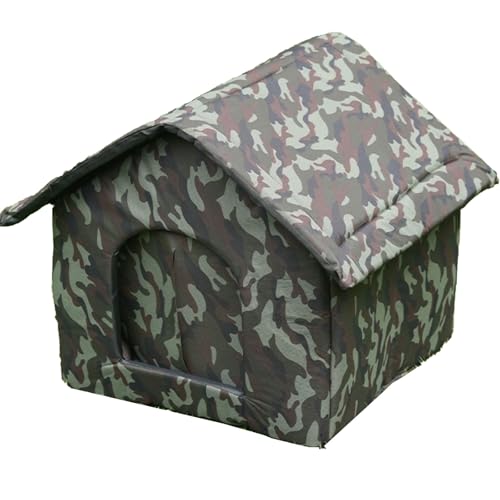 ASTVDFQK Katzenhaus Draußen, Abnehmbares Design, wasserdichte Katzenhöhle, Tierunterkunft Mit Kissen for Wilde Katzen/Hunde(S) von ASTVDFQK