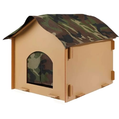 ASTVDFQK Katzenhaus for Draußen, Türvorhang, Verdickte Unterlage, Abnehmbares Katzenhütte for Draußen, Einfach Zu Montieren(S) von ASTVDFQK