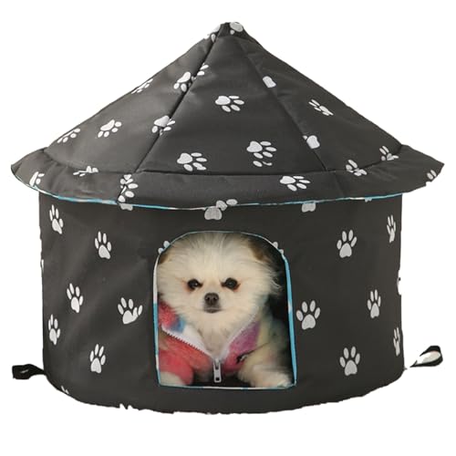 ASTVDFQK Katzenhaus for Draußen Und Drinnen, Katzenhaus Outdoor Winterfest Unterschlupf for Katzen, Hunde Und Wildtiere(Black,M) von ASTVDFQK