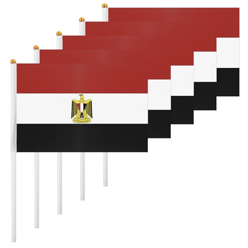 ASUNO 20 Stück Flagge Mini Hand Hold Fahne 14 × 21 CM Mini Ägypten Ägyptisch Stockfahne Polyester für Fußballclub Party Dekorationen Internationale Festveranstaltungen drinnen und draußen ASUNO 20 Stück Flagge Mini Hand Hold Fahne 14 × 21 CM Mini Ägypten Ägyptisch Stockfahne Polyester für Fußballclub Party Dekorationen Internationale Festveranstaltungen drinnen und draußen von ASUNO