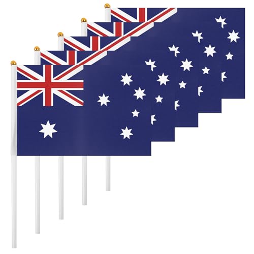ASUNO 20 Stück Flagge Mini Hand Hold Fahne 14 × 21 CM Mini Australien Australisch Stockfahne Polyester für Fußballclub Party Dekorationen Internationale Festveranstaltungen drinnen und draußen ASUNO 20 Stück Flagge Mini Hand Hold Fahne 14 × 21 CM Mini Australien Australisch Stockfahne Polyester für Fußballclub Party Dekorationen Internationale Festveranstaltungen drinnen und draußen von ASUNO