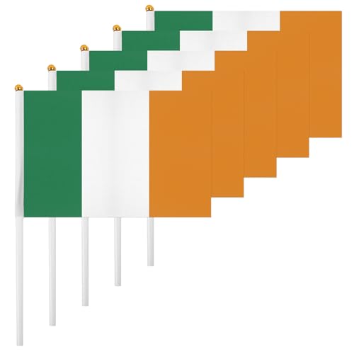 ASUNO 20 Stück Flagge Mini Hand Hold Fahne 14 × 21 CM Mini Irland Irisch Stockfahne Polyester für Fußballclub Party Dekorationen Internationale Festveranstaltungen drinnen und draußen ASUNO 20 Stück Flagge Mini Hand Hold Fahne 14 × 21 CM Mini Irland Irisch Stockfahne Polyester für Fußballclub Party Dekorationen Internationale Festveranstaltungen drinnen und draußen von ASUNO