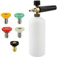 Asupermall - Schneeschaumlanze, automatischer Hochdruckreiniger, Schnellverschlussdüse, Schaumsprüher mit 1/4-Zoll-Schnellanschluss und 5 von ASUPERMALL