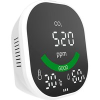 CO2-3-Spiegel-Luftqualitätsmonitor, Messbereich 400–5000 ppm, integrierter 1600-mA-Li-Ionen-Akku, weiß CO2-3-Spiegel-Luftqualitätsmonitor, Messbereich 400–5000 ppm, integrierter 1600-mA-Li-Ionen-Akku, weiß von ASUPERMALL