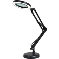 Flexible Lupe, Schreibtischlampe, Tischlampe, mit 64 LEDs, 8-fache Vergrößerung, 10 Stufen einstellbare Helligkeit, Schwarz von ASUPERMALL