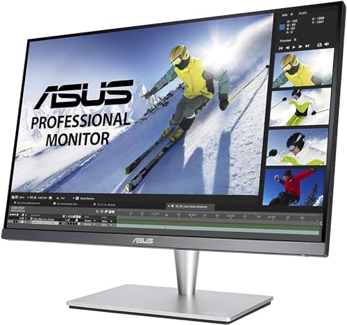 ASUS ProArt PA24AC - 24.1 Zoll WUXGA Professioneller Monitor - 16:10 IPS, 1920x1200 - ergonomisch, Pivot, hohe Farbtreue, Rahmenlos, DisplayHDR 400 - DisplayPort, HDMI, 60W USB-C, USB-Hub, Grau von ASUS