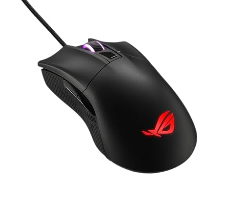 Asus ROG Gladius II Core Gaming-Maus (6200 DPI Sensor, Aura Sync Beleuchtung, Abnehmbare Schalter) schwarz von ASUS