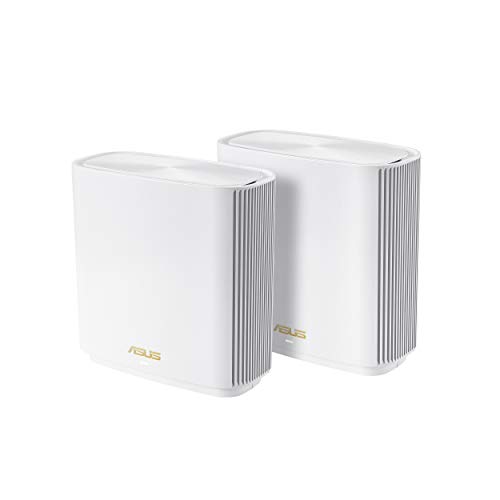 ASUS Ai Mesh AX-WLAN System ZenWiFi XT8 (2in1 Mesh Zugangspunkte-Set, AX6600 WiFi 6 Mesh-Backbone und Client-Verbindung, 3x Gigabit LAN, 2.5G WAN, App Steuerung, Roaming, AiProtection) weiß von ASUS