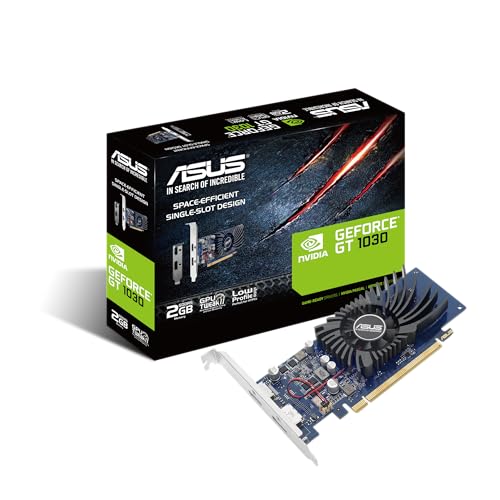 ASUS Nvidia GT1030 2GB BRK Low Profile Gaming Grafikkarte (GDDR5 Speicher, PCIe 3.0, ,DVI, HDMI, Passiv, GT1030-2G-BRK) von ASUS