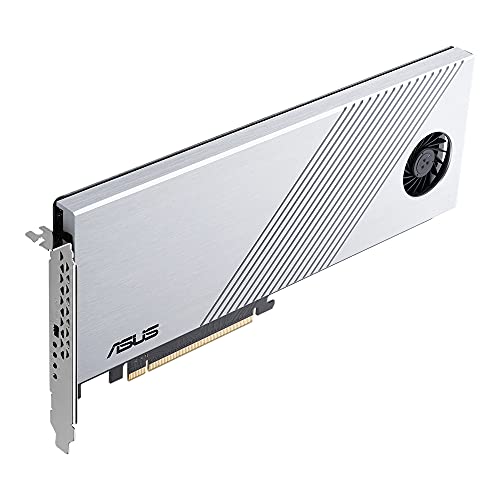 ASUS Hyper M.2 x16 Gen 4 (PCIe 4.0/3.0) unterstützt 4X NVMe M.2 Geräte (2242/2260/2280/22110) bis zu 256 Gbit/s für AMD TRX40 / X570 PCIe 4.0 NVMe RAID und Intel® RAID-Plattform - CPU Funktionen von ASUS