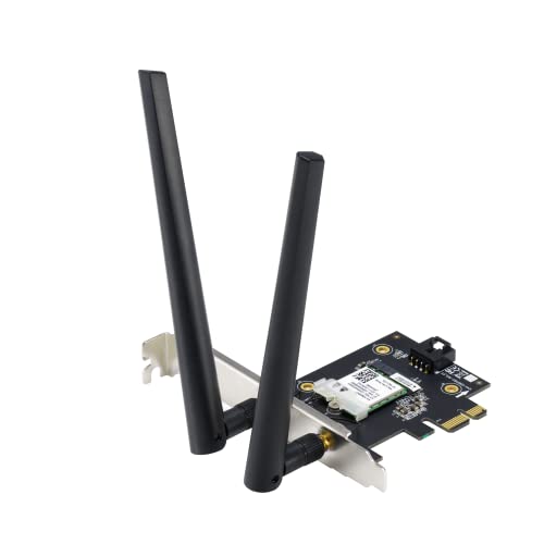 ASUS PCE-AX1800 Netzwerkadapter (AX1800 Dual Band PCI-E WiFi 6 (802.11ax). Bluetooth 5.2, WPA3-Netzwerksicherheit, OFDMA und MU-MIMO) von ASUS