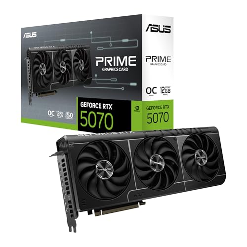 ASUS Prime GeForce RTX 5070 12GB GDDR7 OC Edition Gaming Grafikkarte (NVIDIA Blackwell Architektur und DLSS 4, 2,5-Slot Design, SSF, PCIe 5.0, 3X DisplayPort 2.1b, 1x HDMI 2.1b, PRIME-RTX5070-O12G) von ASUS