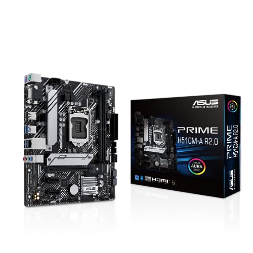 ASUS Prime H510M-A R2.0 Mainboard Sockel Intel LGA1200 (Intel H470 Chipsatz, mATX, DDR4, USB 3.2 Gen 1, M.2, 1Gb Ethernet, Aura Sync) von ASUS