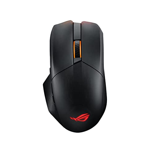 ASUS ROG Chakram X Origin kabellose RGB Gaming Maus (ROG AimPoint-Sensor, 36.000 dpi, Polling-Rate 8000 Hz, RF 2,4 GHz / Bluetooth / kabelgebunden, 11 programmierbare Tasten, Joystick, schwarz) von ASUS