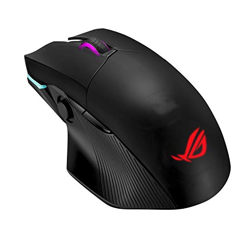 ASUS ROG Chakram kabellose Gaming Maus (2,4 GHz, Bluetooth, kabelgebunden über USB, 16.000 dpi, programmierbarer Joystick, QI Charging) von ASUS