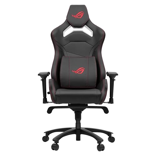 ASUS ROG Chariot X Core Gaming-Stuhl (verstellbare Kopfstütze, 4D-Armlehnen, Memory-Foam, Premium-PU-Leder, Klasser 4 Gaslift) schwarz von ASUS
