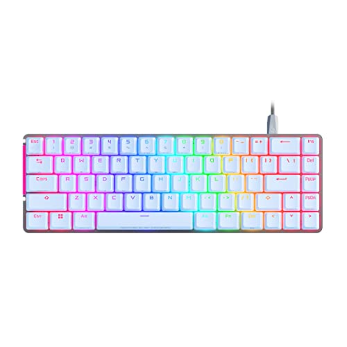 ASUS ROG Falchion Ace 65% RGB Compact Gaming Mechanische Tastatur, Lubed ROG NX Brown Switches & Switch Stabilisatoren, Schalldämpfender Schaum, PBT Tastenkappen, DREI Winkel, Cover Case-Weiß von ASUS