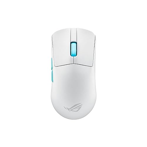 ASUS ROG Harpe Ace Aim Lab Edition White RGB Gaming Maus weiß (kabellos, 2,4 GHz RF, Bluetooth, USB, optischer ROG AimPoint-Sensor 36.000 dpi, ROG Micro Switches, fünf programmierbare Tasten) von ASUS