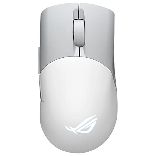 ASUS ROG Keris Wireless AimPoint White RGB Gaming Maus (optischer ROG AimPoint-Sensor, 36.000 DPI, ROG Micro Switches, 2,4 GHz RF, Bluetooth, USB, 5X programmierbare Tasten, weiß) von ASUS