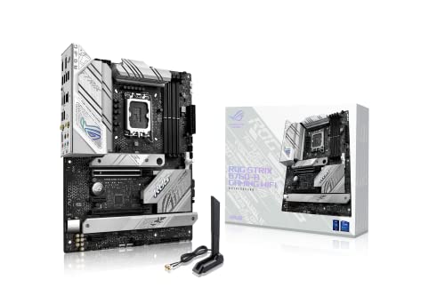 ASUS ROG Strix B760-A Gaming WiFi Intel® B760 (13. und 12. Generation) LGA 1700 White ATX Motherboard, 12 + 1 Leistungsstufen, DDR5, PCIe 5.0, WiFi 6E, USB 3.2 Gen 2 Gen 2 Typ-C und Aura Sync RGB von ASUS