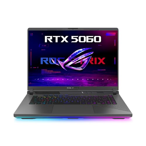 ASUS ROG Strix G16 G614FM Laptop | 16" WUXGA 165Hz/3ms 16:9 IPS Display | AMD Ryzen 9 9955HX | 16GB RAM | 1TB SSD | NVIDIA RTX 5060 | Win11 Home | QWERTZ | Eclipse Gray | 3Monate GamePass von ASUS