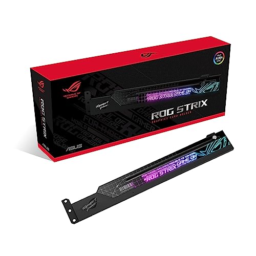 ASUS ROG Strix ARGB Grafikkarten Halterung (GPU Halter, AURA Sync ARGB Beleuchtung, anpassbare Größe, einfache Montage, kompatibel mit ATX-Gehäusen, schwarz) von ASUS