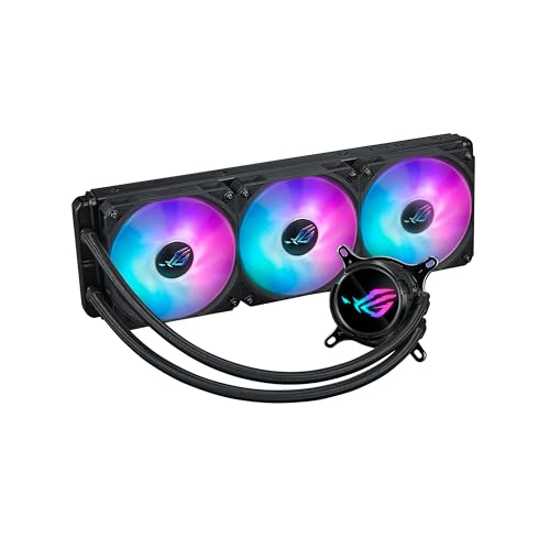 ASUS ROG Strix LC III 360 ARGB All-in-One Flüssig-CPU-Wasserkühlung schwarz (DREI adressierbare ROG ARGB-Lüfter, Anti-Vibrations-Gummi, kompatibel mit Intel LGA 1700, 1200, 115X, AMD AM5, AM4) von ASUS