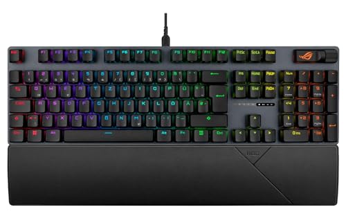 ASUS ROG Strix Scope II RGB Gaming Tastatur (AURA Sync RGB Beleuchtung, mechanische ROG NX Snow- und NX Storm-Switches, Streaming-Hotkeys, Multifunktions-Bedienelemente, ergonomische Handgelenkstütze) von ASUS