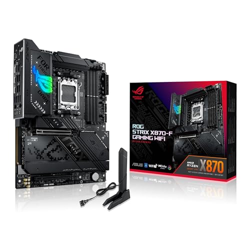 ASUS ROG Strix X870-F Gaming WiFi Mainboard Sockel AM5 (AMD, X870, ATX, 16+2+2 Power Stages, Dynamic OC Switcher, Core Flex, DDR5, WiFi 7, M.2, PCIe 5.0) von ASUS