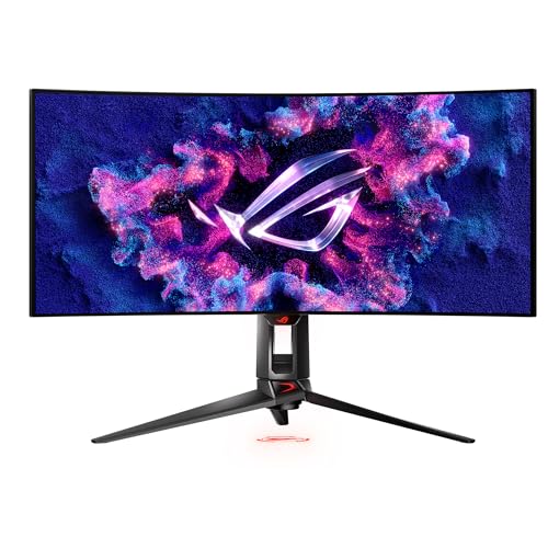 ASUS ROG Swift OLED PG34WCDM 34“ Gaming-Monitor (33,9“ sichtbar, 3440x1440, 800R gebogenes OLED-Panel, 240Hz, 0,03ms (GTG) Reaktionszeit, G-SYNC-kompatibel, maßgeschneiderter Kühlkörper) von ASUS