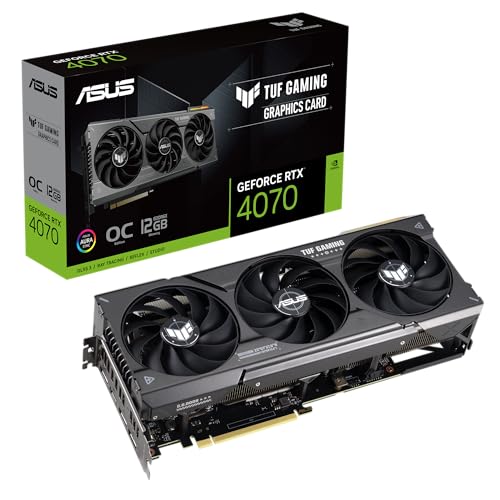 ASUS TUF Gaming GeForce RTX 4070 12GB GDDR6X OC Edition Gaming Grafikkarte (NVIDIA GeForce RTX4070 DLSS 3, PCIe 4.0, 1x HDMI 2.1, 3X DisplayPort 1.4a, TUF-RTX4070-O12G-GAMING) von ASUS