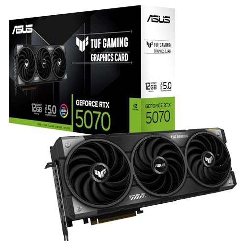ASUS TUF Gaming GeForce RTX 5070 12GB GDDR7 Grafikkarte (NVIDIA Blackwell Architektur und DLSS 4, 2,5-Slot Design, SSF, PCIe 5.0, 3X DisplayPort 2.1b, 2X HDMI 2.1b, TUF-RTX5070-12G-GAMING) von ASUS