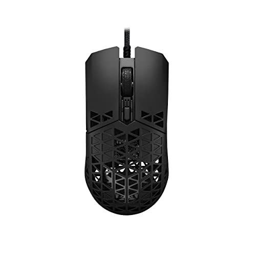 ASUS TUF Gaming M4 Air optische Gaming-Maus (kabelgebunden, beidhändig, 16.000 DPI-Sensor, DPI-Taste, Aura Sync, sechs programmierbare Tasten), schwarz von ASUS