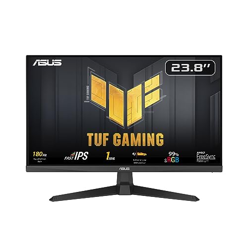 ASUS TUF Gaming VG249Q3A - 24 Zoll Full HD Monitor - 180 Hz, 1ms GtG, FreeSync Premium, Adaptive Sync, ELMB, GameFast Input - Fast-IPS Panel, 16:9, 1920x1080, DisplayPort, HDMI, Speaker von ASUS