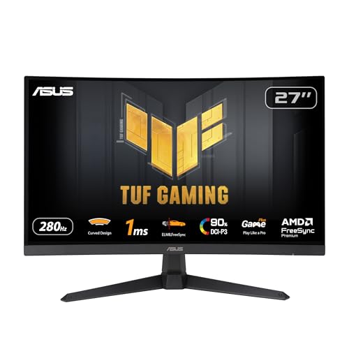 ASUS TUF Gaming VG32VQ1BR - 31,5 Zoll WQHD Curved Monitor - 165 Hz, 1ms MPRT, FreeSync Premium, HDR 10 - VA Panel, 16:9, 2560x1440, DisplayPort, HDMI von ASUS