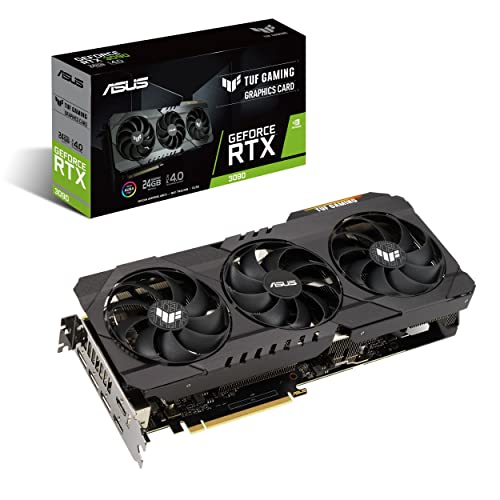 ASUS TUF GeForce RTX 3090 Ti OC Edition 24GB GDDR6X Gaming Grafikkarte (Nvidia Ampere, PCIe 4.0, DLSS, Raytracing, GDDR6X Speicher, 2X HDMI 2.1, 3X DisplayPort 1.4a, TUF-RTX3090TI-O24G-GAMING) Schwarz von ASUS