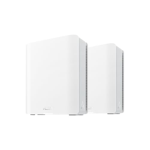 ASUS ZenWiFi BT8 Tri-Band WiFi 7 Smart AiMesh Extendable Router 2er Pack (6 GHz WLAN, 14 Gbps, bis zu 550m² Abdeckung, Dual 2.5G Ports, Kindersicherung, VPN) weiß von ASUS