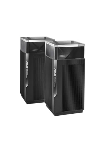 ASUS ZenWiFi Pro XT12 - 2er Set AX11000 Tri-Band WiFi 6 Mesh System kombinierbarer Router (Dual 5GHz 160MHz Band, duale 2.5G WAN LAN Ports, bis zu 560qm Abdeckung, ASUS Range Boost) Schwarz von Asus