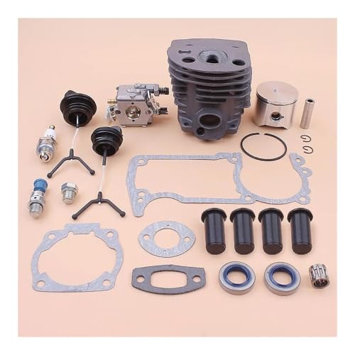 45MM Kettensäge Zylinder Kolben Vergaser AV Puffer Kappe Kit Fit for 51 55 55 Rancher Motor Ersatzteile von ASVGTRZ