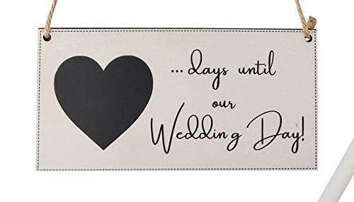 ASVP Shop Kreidetafel, Hochzeits-Countdown-Schild, Verlobungsgeschenk, Weiß von ASVP Shop